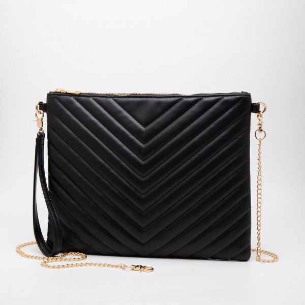 Quilted Faux Leather Envelope Bag